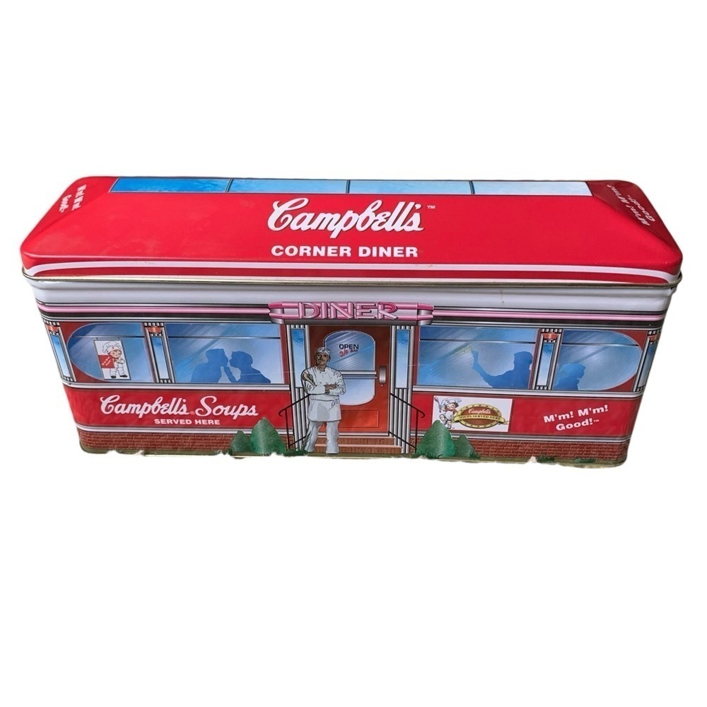 Campbells Soup Tin Box Corner Diner Vintage